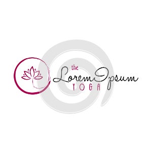 Zen Lotus Flower Yoga Center Logo Vector