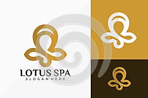 Zen Lotus Spa Logo Vector Design. Abstract emblem, designs concept, logos, logotype element for template