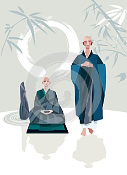 Zen Master and Disciple Vertical photo