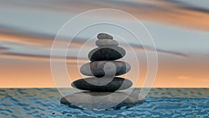 Zen meditation background,balanced stones stack