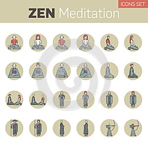 Zen Meditation Icon Set photo