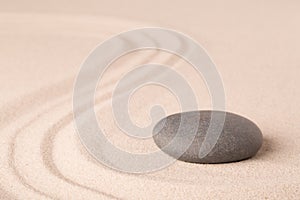 Zen meditation sand and stone pattern for relaxation and concentration