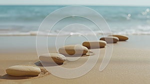 Zen meditation stone background, Zen Stones on the beach, concept of harmony