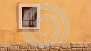 Zen Minimalism Meets Spanish Postmodern Architecture: A Captivating Photo Of An Old Yellow House