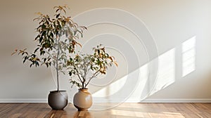 Zen Minimalism: Two Trees In A Pot Bring Serenity To Your Window