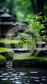 zen nature spa stones setting