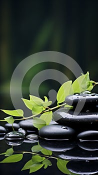 zen nature spa stones setting