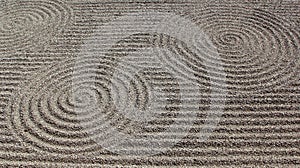 Zen pattern on raked gravel