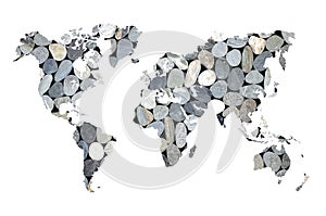 Zen pebbles world map