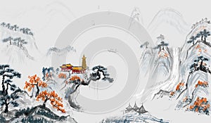 Zen poetry painting landscape painting