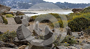 Zen Rock Garden at Morrow Bay Beach California