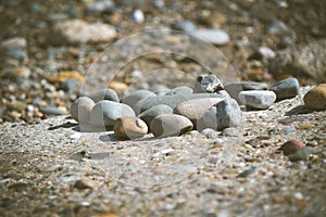 Zen rocks on the beach