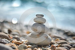 Zen rocks on the beach