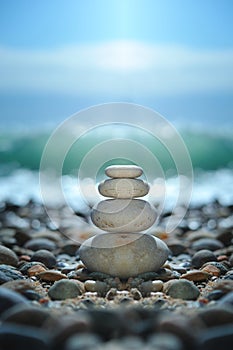 Zen rocks on the beach