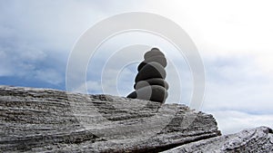 Zen Rocks on the beach in Washington State at the Dungeness Spit