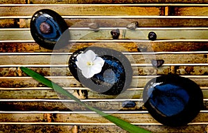 Zen rocks with flower