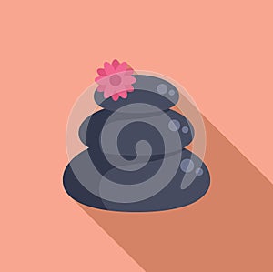 Zen round stones icon flat vector. Spa rock shape