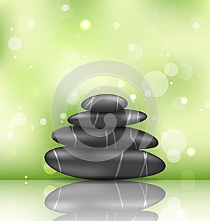 Zen spa background with pyramid stones