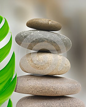 Zen spa setting background, balancing stones