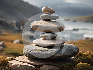 Zen through stone balance art