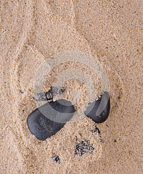 Zen Stone Buried In Sand II