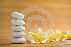 Zen stone and frangipani