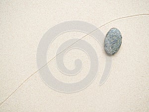 Zen Stone Garden on Sand Background Top View Japanese Circle Rock on Texture Pattern White Gray Beach Harmony Spa Balance,Abstract