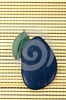 Zen stone and leaf