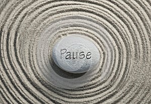 Zen stone pause concept