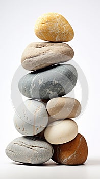 Zen Stone Stacking: Artful Arrangement of Rocks in Perfect Balance. Nature\'s Harmony