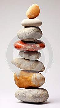 Zen Stone Stacking: Artful Arrangement of Rocks in Perfect Balance. Nature\'s Harmony