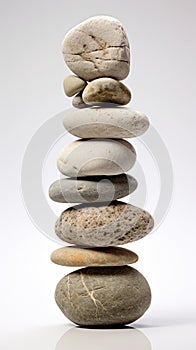 Zen Stone Stacking: Artful Arrangement of Rocks in Perfect Balance. Nature\'s Harmony