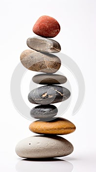 Zen Stone Stacking: Artful Arrangement of Rocks in Perfect Balance. Nature\'s Harmony