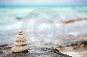 Zen stones, background ocean, see, place for the perfect meditation