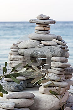 Zen stones on a beach