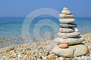 Zen stones on a beach