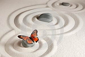 Zen stones with butterfly