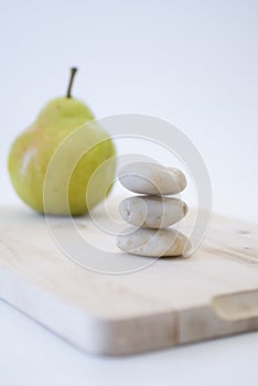 Zen stones and fruits