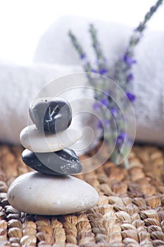 Zen stones with lavender