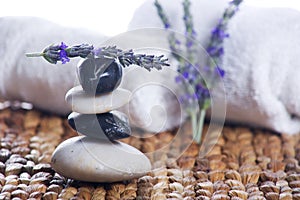 Zen stones with lavender