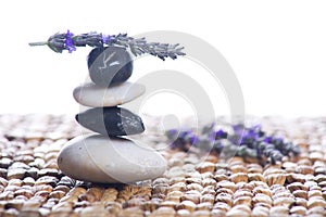 Zen stones with lavender