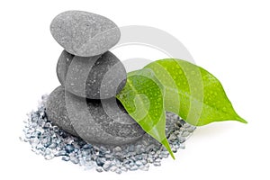 Zen stones and leaves