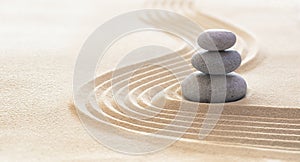 Zen Stones With Lines On Sand - Spa Therapy - Purity harmony