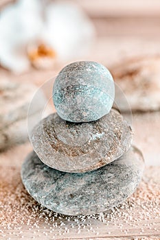 Zen stones at a marine spa