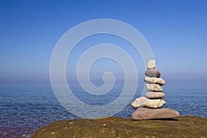 Zen stones near the water