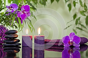 Zen stones orchid and aromatic candles