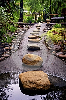 zen stones in a peaceful garden setting