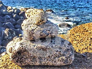 Zen stones on a rock