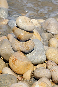 Zen stones on a seashore