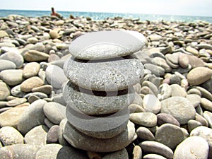 Zen stones on the seashore